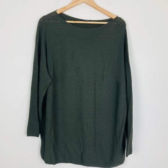 Lafayette 148 semi sheer olive green relaxed fit viscose shirt. Size XL - Picture 1 of 5